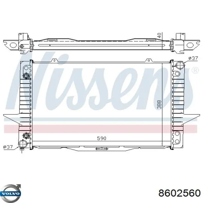Радиатор охлаждения двигателя Volvo 8602560 цена, от 66.87 USD