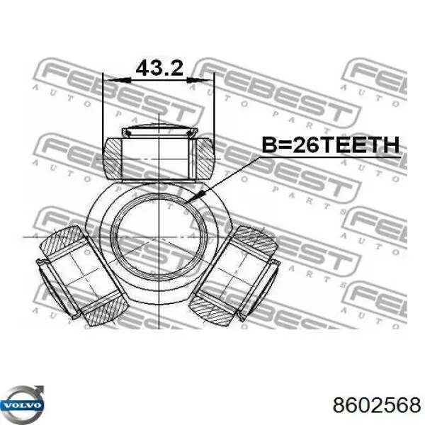 BB3775 Posterparts Полуось передняя, правая