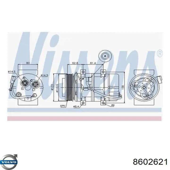 Компрессор кондиционера 8602621 Volvo