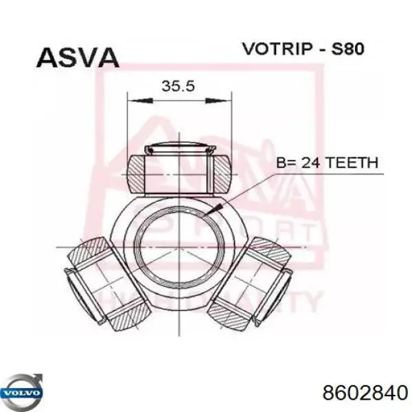Крестовина гранаты Volvo 8602840 цена, от 12.96 USD
