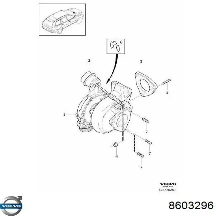 Турбонагнетатель Volvo 8603296 цена, от 152.03 USD