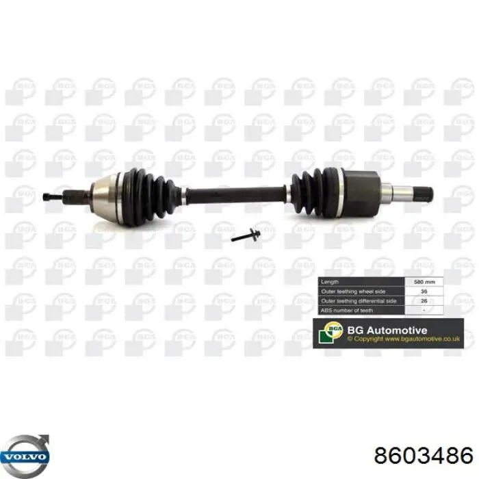 Привод передний левый Volvo 8603486 цена, от 72.69 USD