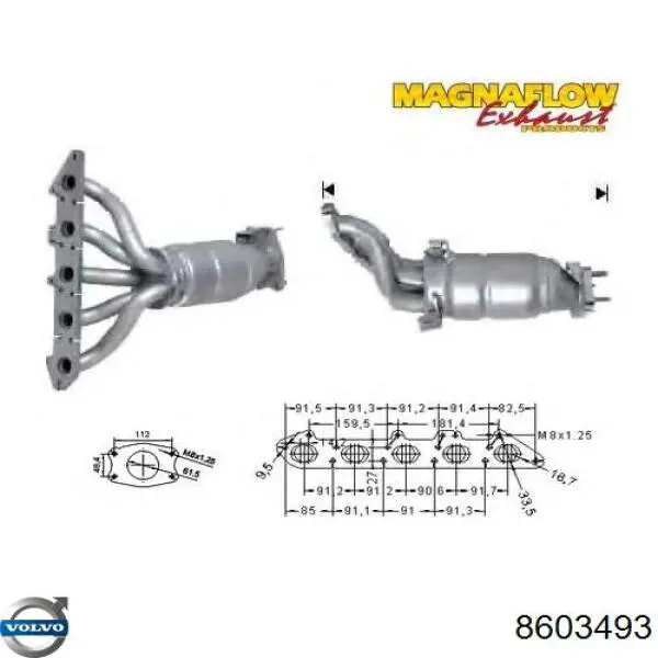 Каталитический нейтрализатор отработавших газов Volvo 8603493 цена, от 809.68 USD