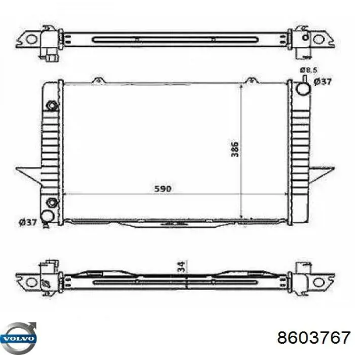 Радиатор 8603767 Volvo