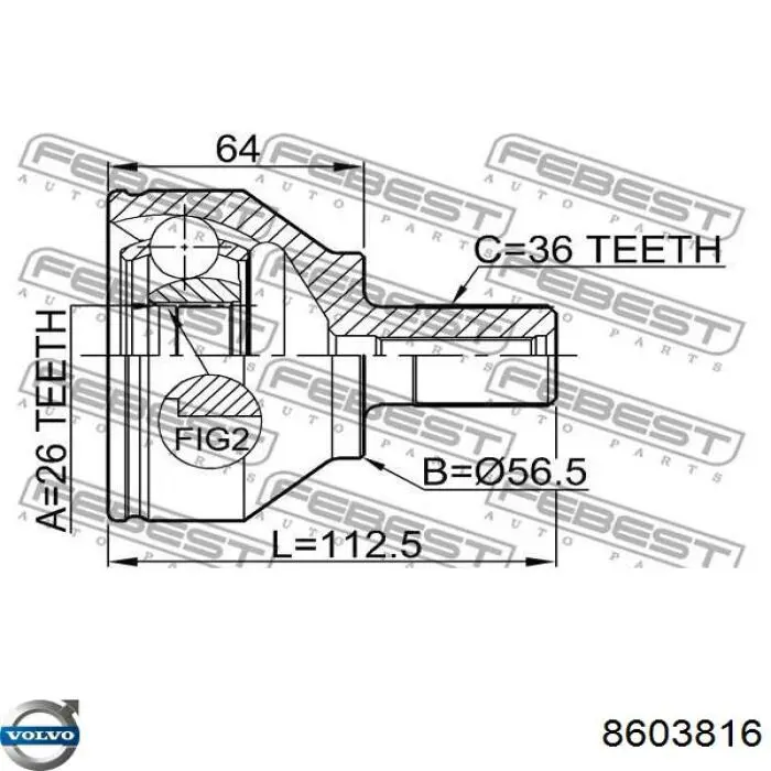Купить 8603816 Volvo Привод в сборе левый