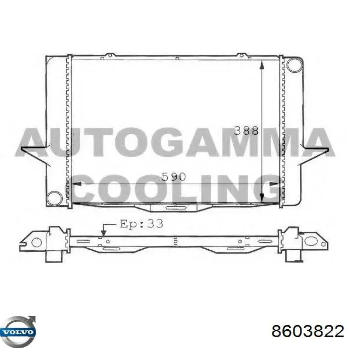 Радиатор 8603822 Volvo