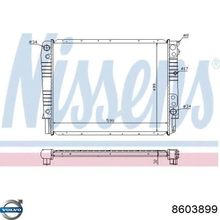 Радиатор 8603899 Volvo