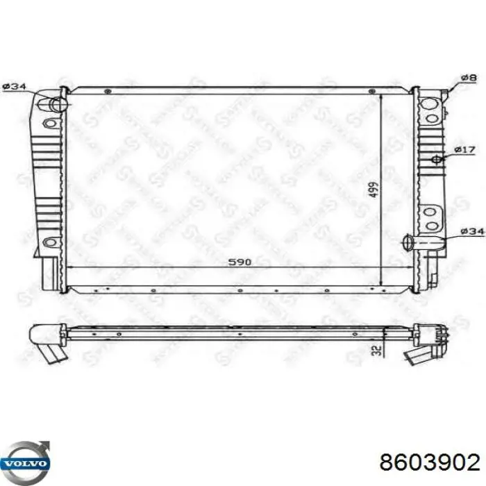 Радиатор охлаждения двигателя Volvo 8603902 цена, от 158.54 USD