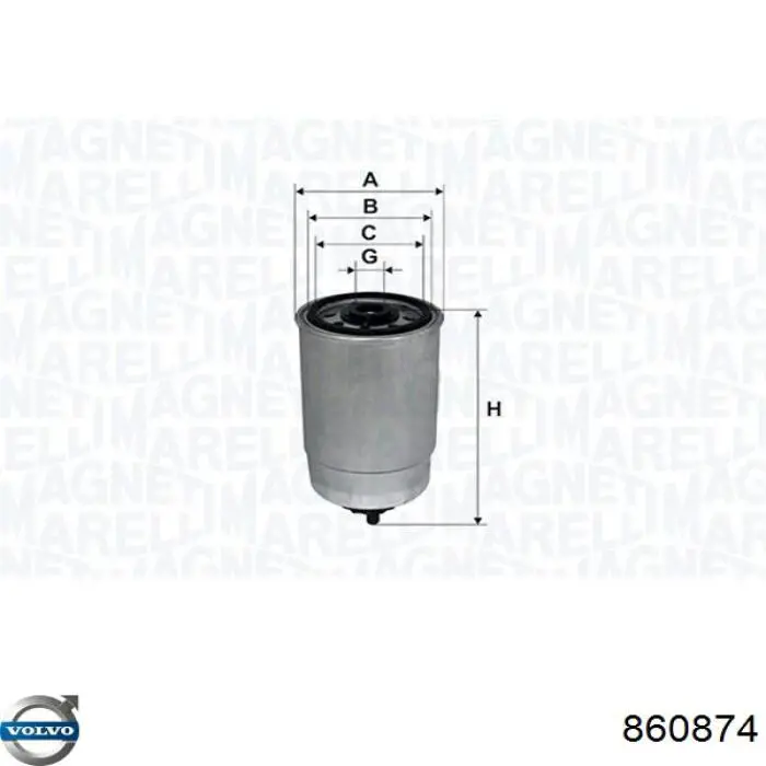 860874 Volvo топливный фильтр