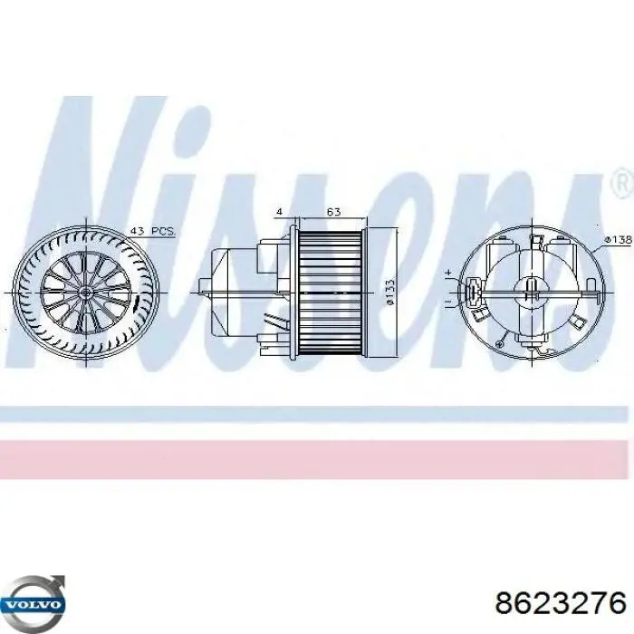 Вентилятор печки 8623276 Volvo