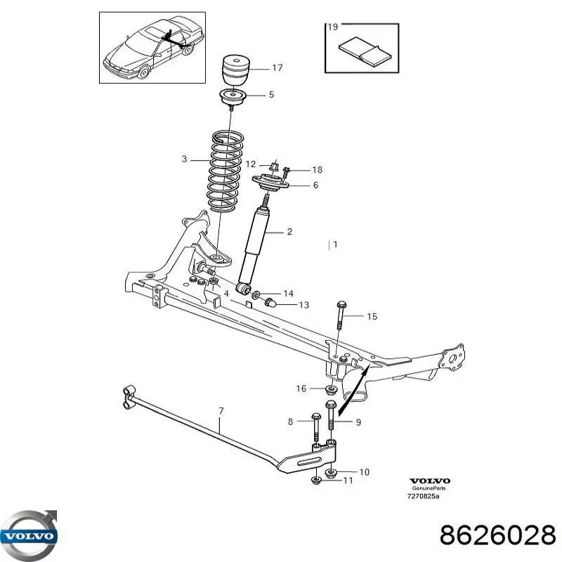 3516150 Volvo amortecedor traseiro