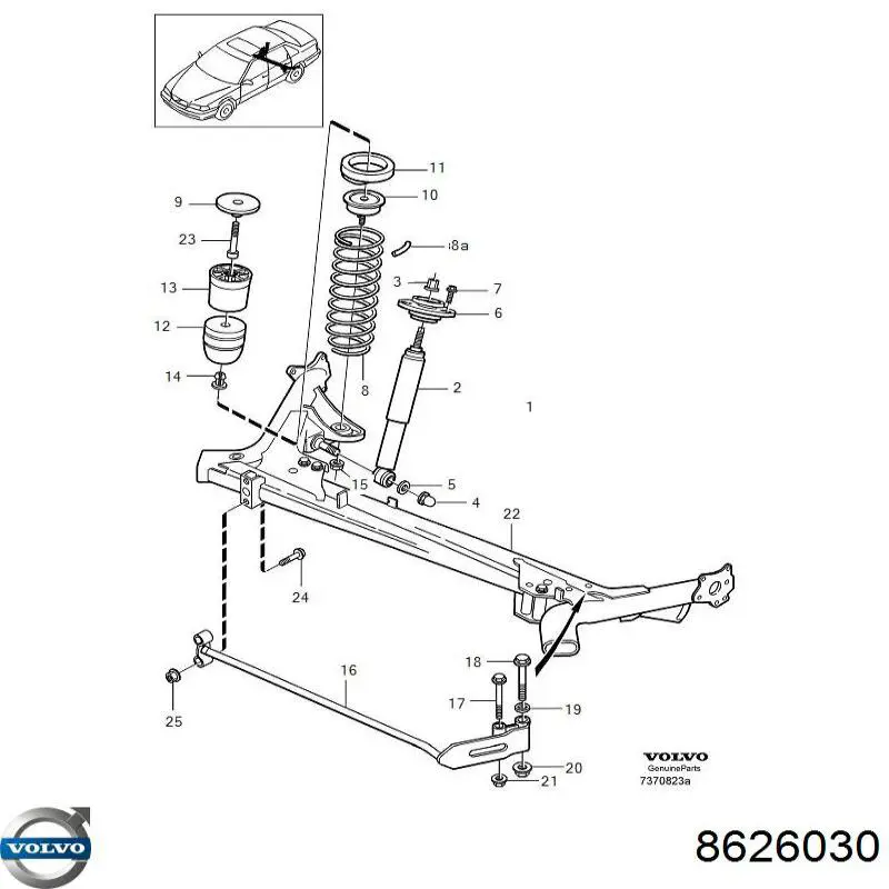 Стойка амортизатора задняя Volvo 8626030 цена, от 19.71 USD