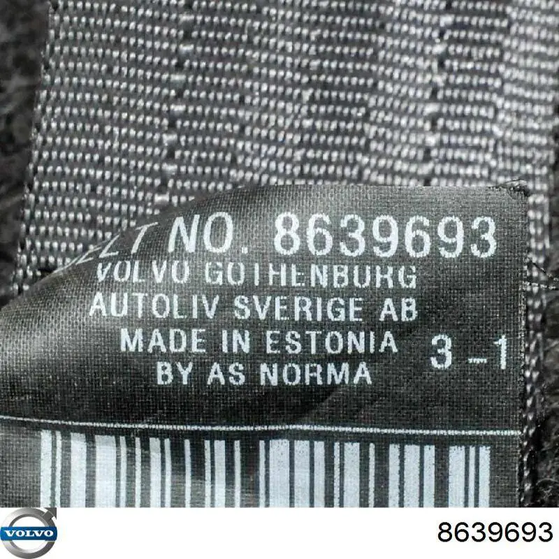 Ремень безопасности передний левый Volvo 8639693 цена, от 50.68 USD
