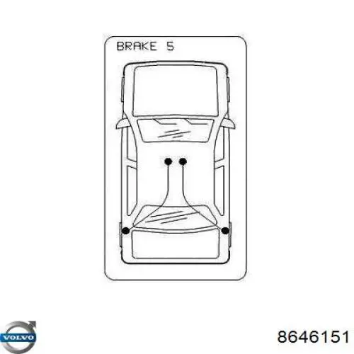 Задний трос ручника 8646151 Volvo