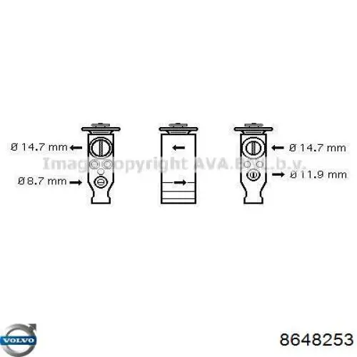 Клапан TRV кондиционера 8648253 Volvo