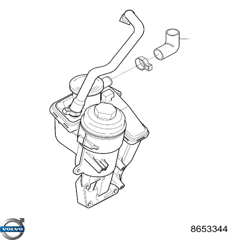 8653344 Volvo cano derivado de ventilação de cárter (de separador de óleo)