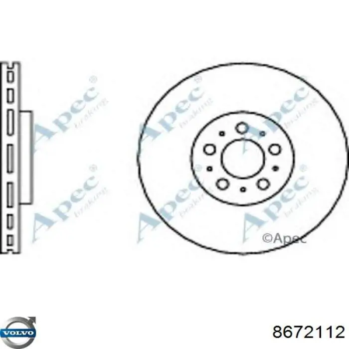 Передние тормозные диски 8672112 Volvo