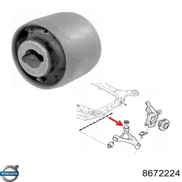 Сайлентблок передней подвески Volvo 8672224 цена, от 12.77 USD