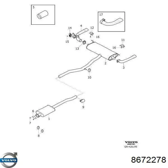 Прокладки выхлопной системы Volvo 8672278 цена, от 8.14 USD