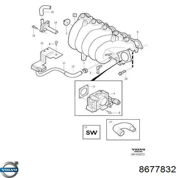 8677832 Volvo Шланг для удаления воздуха