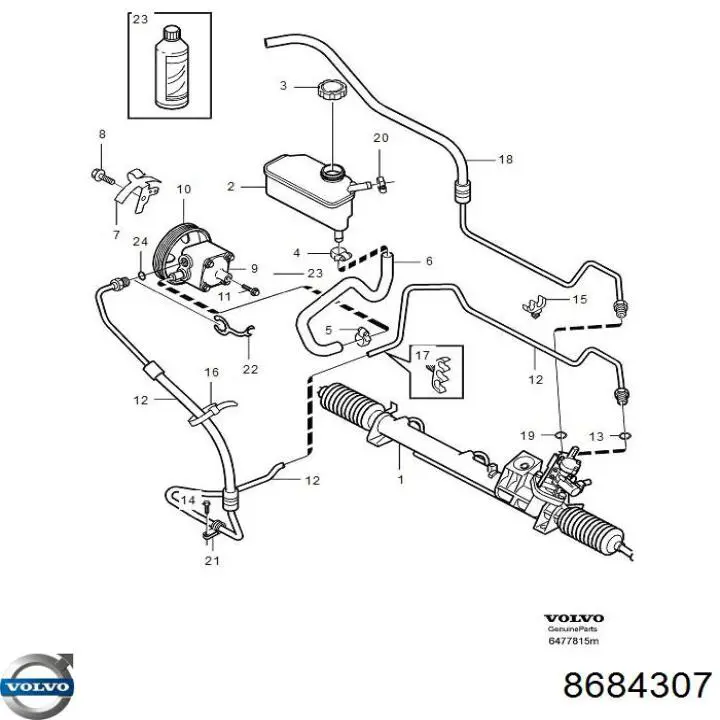 Реечный рулевой механизм Volvo 8684307 цена, от 240.71 USD