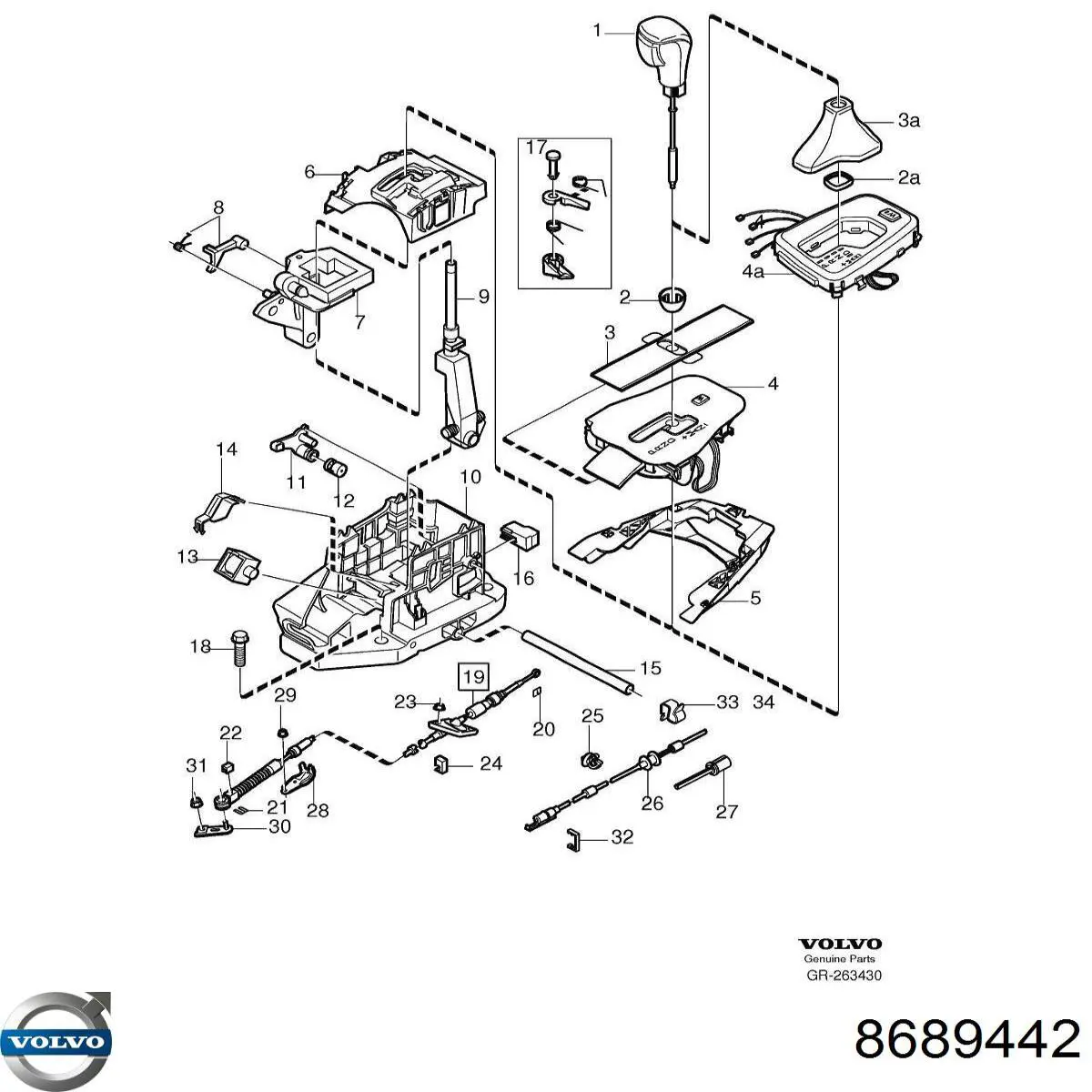 8689442 Volvo Трос переключения передач
