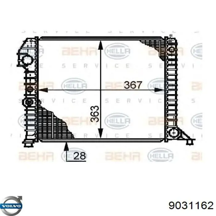 Радиатор 9031162 Volvo