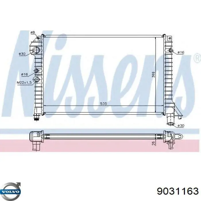 Купить 9031163 Volvo Радиатор водяной