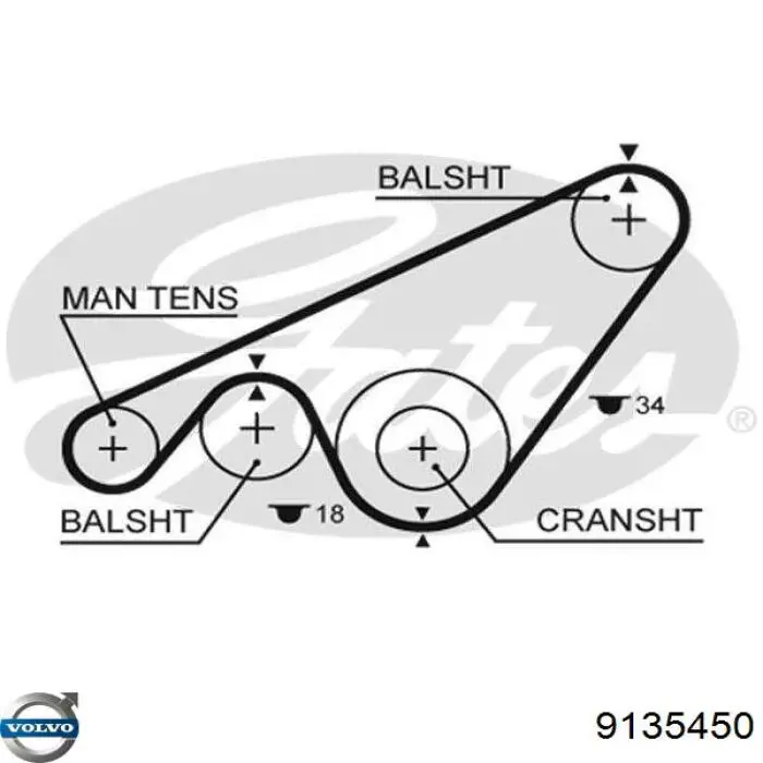 Ремень ГРМ 3514323 Volvo