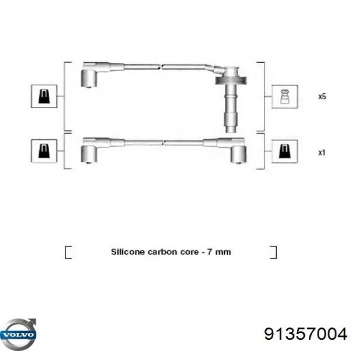 Высоковольтные провода 91357004 Volvo