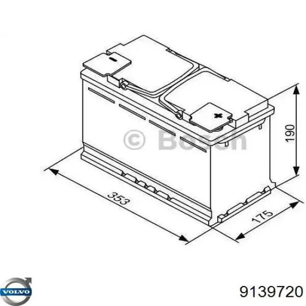 Купить 9139720 Volvo Батарея аккумуляторная