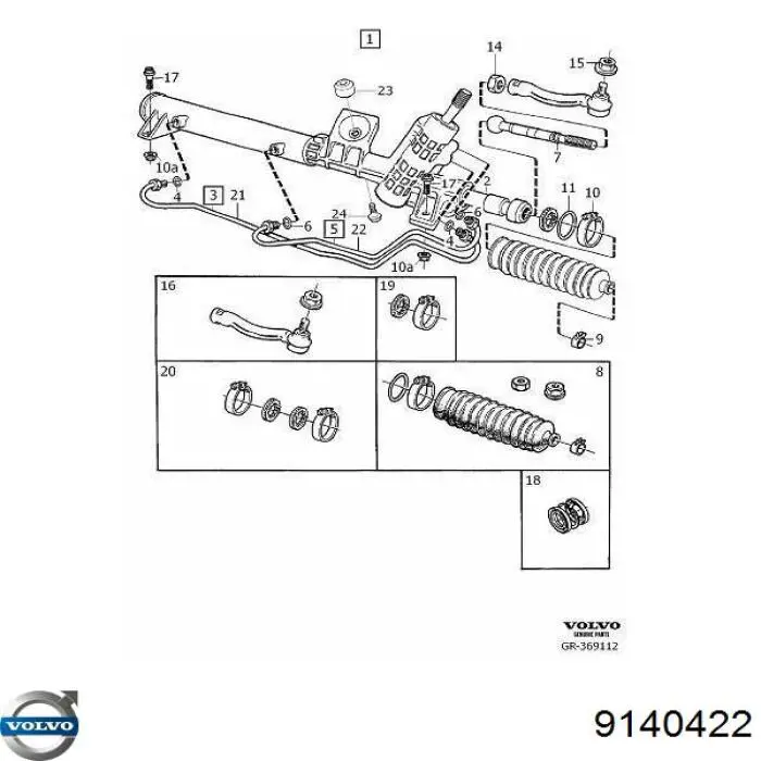 9140422 Volvo Управление рулевое в сборе