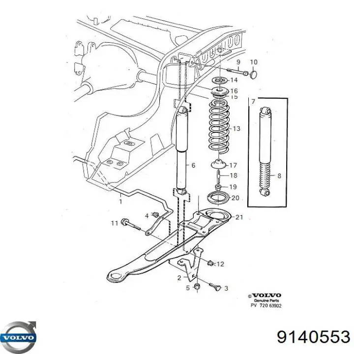 Амортизатор задний 9140553 Volvo