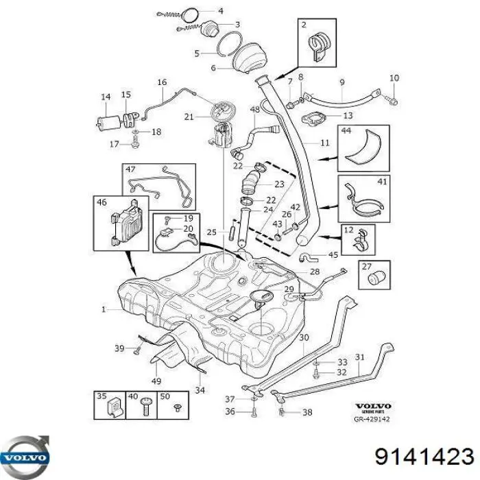 Патрубок бака, к заливной горловине Volvo 9141423 цена, от 22.68 USD