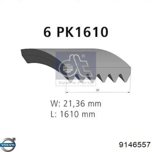 Ремень генератора 9146557 Volvo