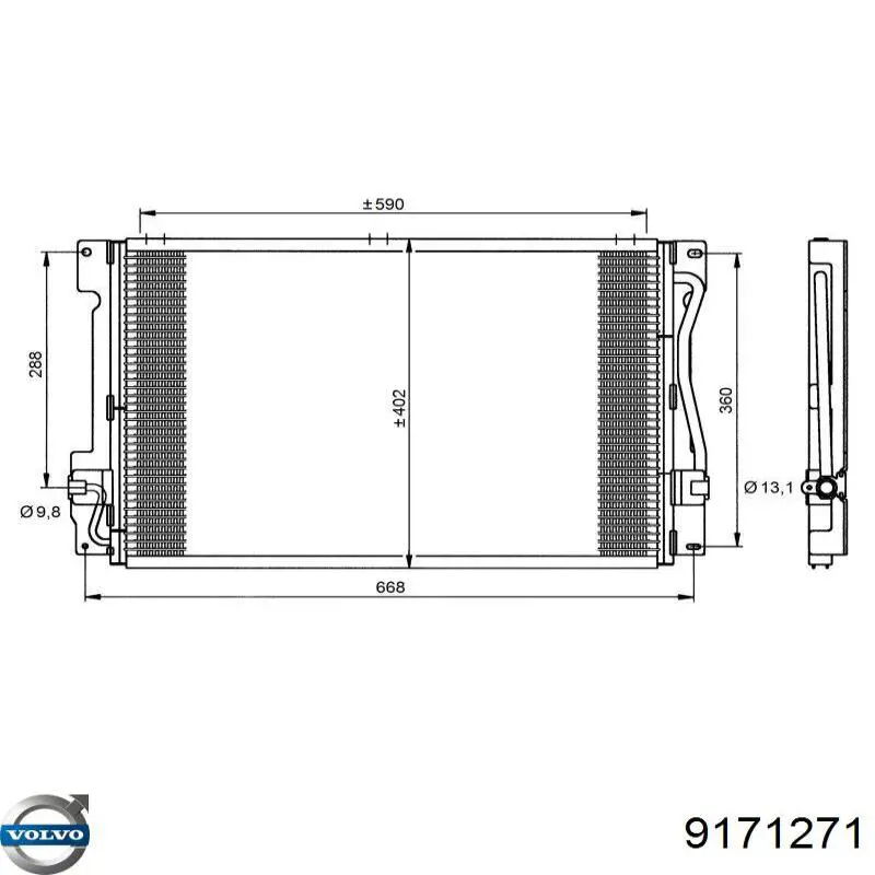 Конденсатор кондиционера Volvo 9171271 цена, от 72.66 USD