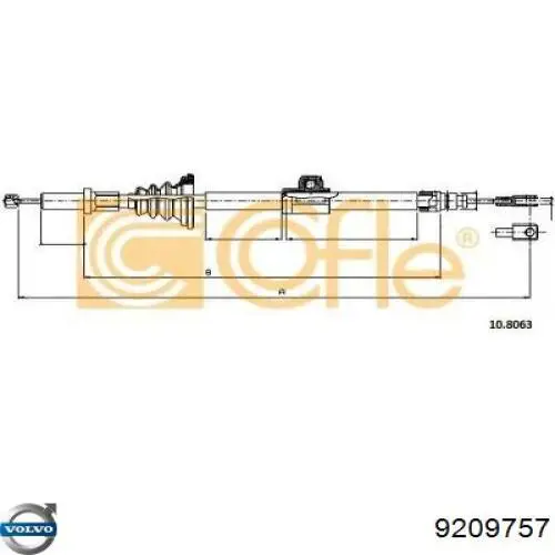 Передний трос ручника 9209757 Volvo