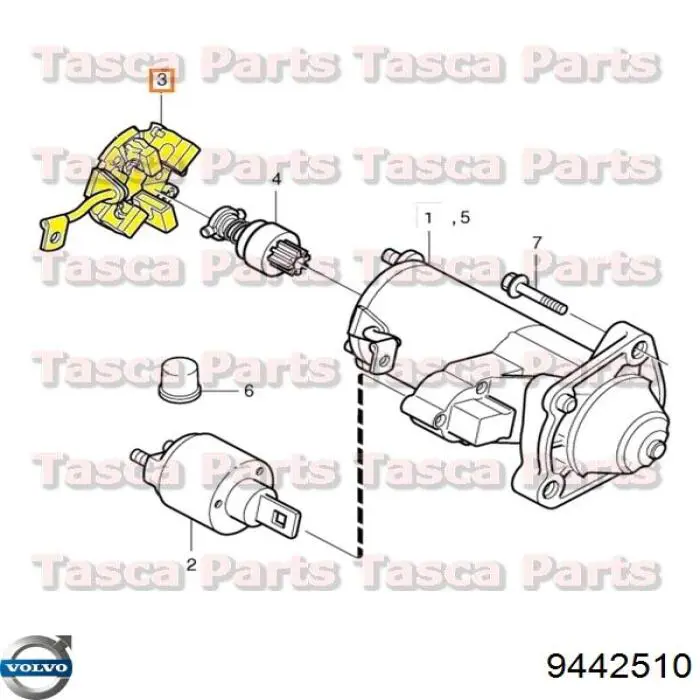 9442510 Volvo щеткодержатель стартера