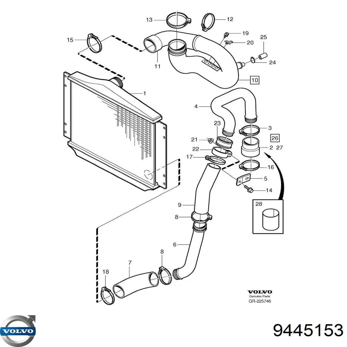 9445153 Volvo sensor de temperatura do meio ambiente