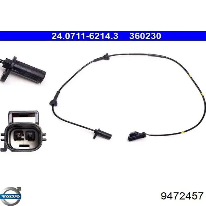 Купить 9472457 Volvo Датчик АБС задний