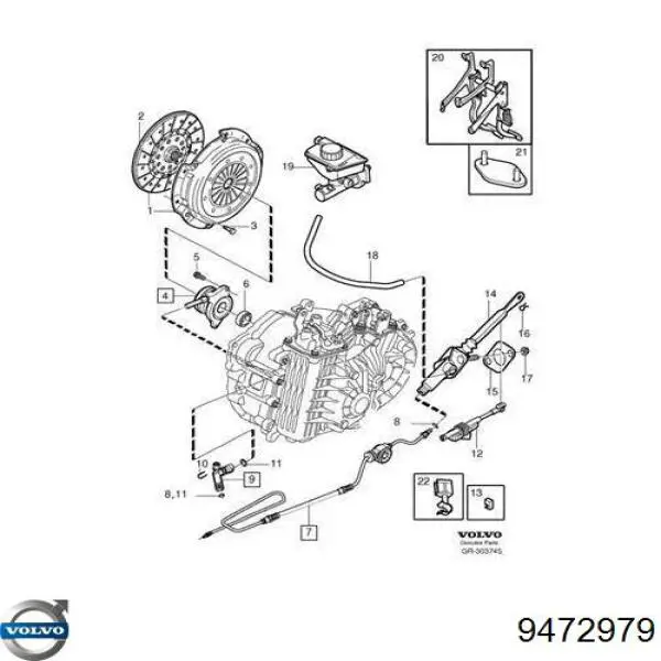 Купить 9472979 Volvo Датчик положения педали сцепления