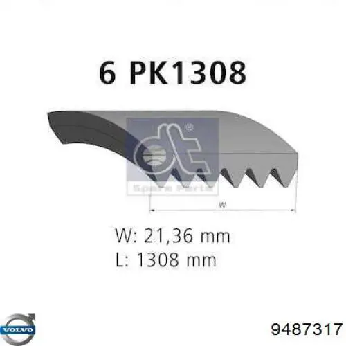 Купить 9487317 Volvo Ремень генератора