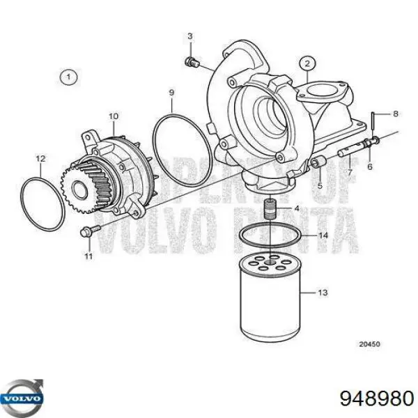 7400948980 Renault (RVI) Прокладка водяного насоса