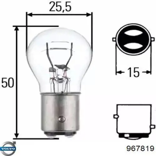 Лампа-фара левая/правая 967819 Volvo