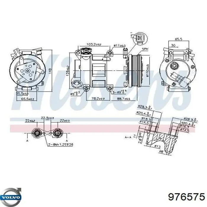 Компрессор кондиционера 976575 Volvo