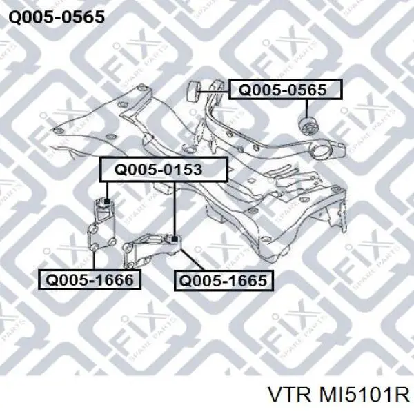 MI5101R VTR сайлентблок траверсы крепления заднего редуктора задний
