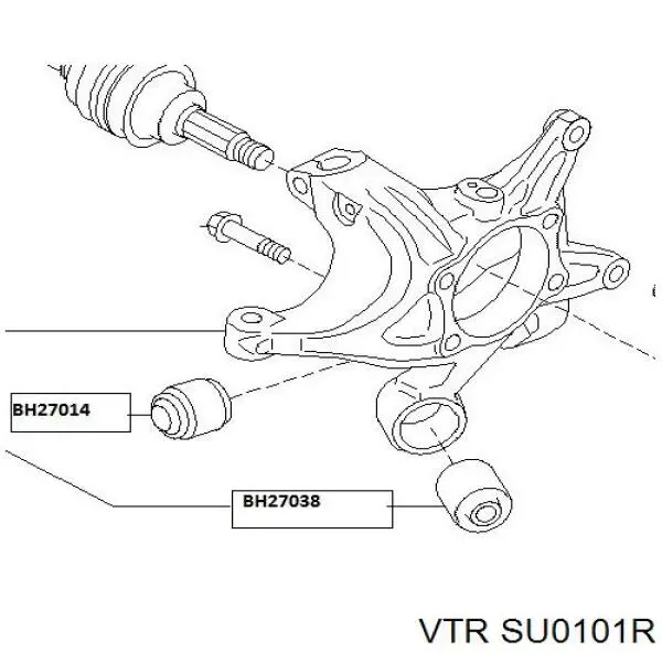 Сайлентблок переднего нижнего рычага SU0101R VTR