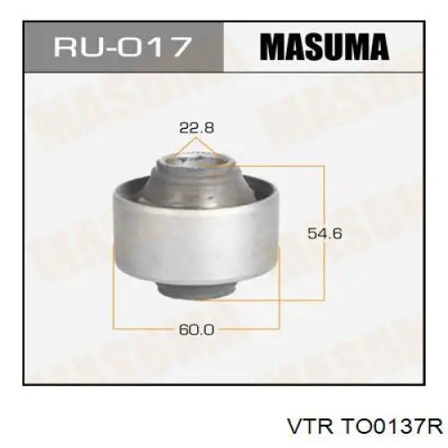 Сайлентблок переднего нижнего рычага TO0137R VTR