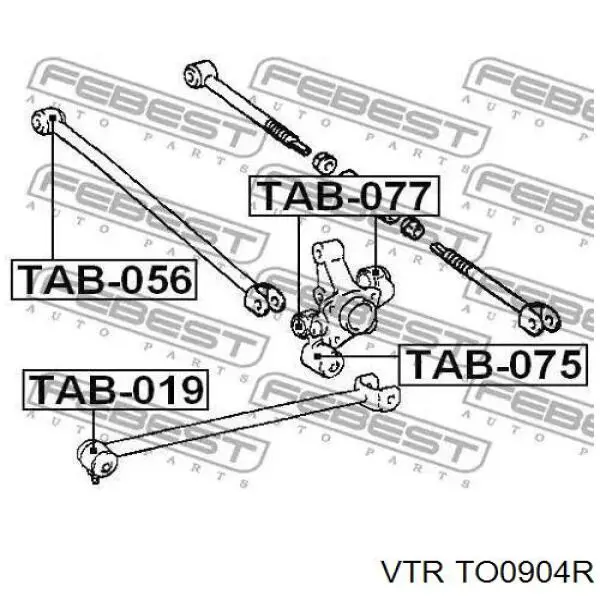 Сайлентблок цапфы задней TO0904R VTR