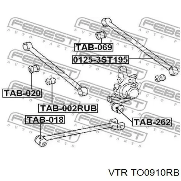 Сайлентблок заднего поперечного рычага наружный TO0910RB VTR